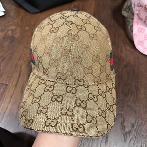 GG Beige Monogram Baseball Cap